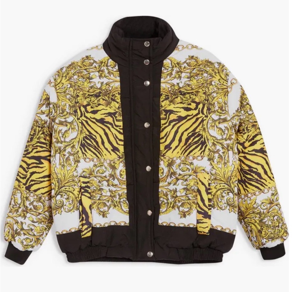 Topshop Chan Print Patterned Puffer Jacket